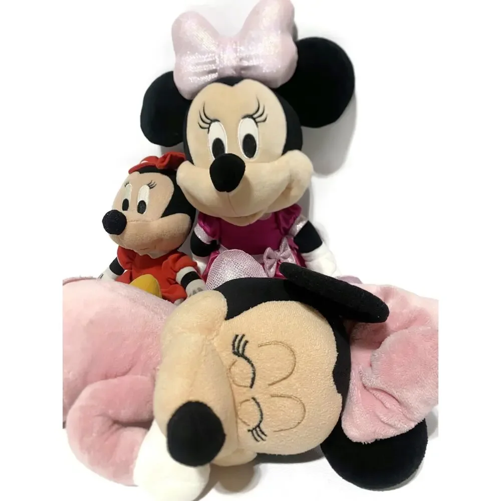 Minnie Mouse Plush Set of 3 Disney and Disney Parks w/Sleeping Baby Minnie